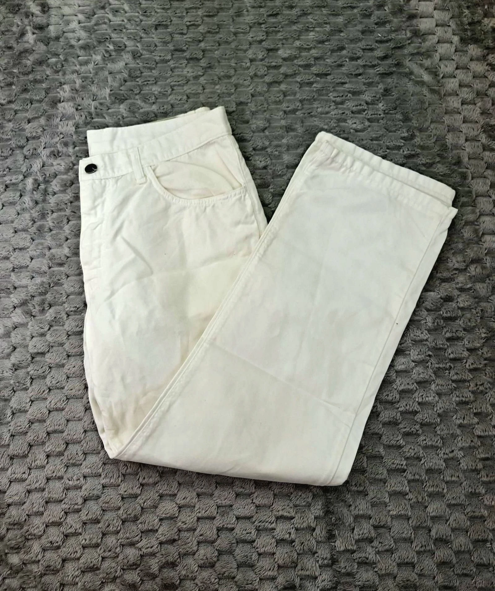 LACOSTE Pantalon vintage en lin et coton blanc des années 80 90 style preppy rétro – photo 9